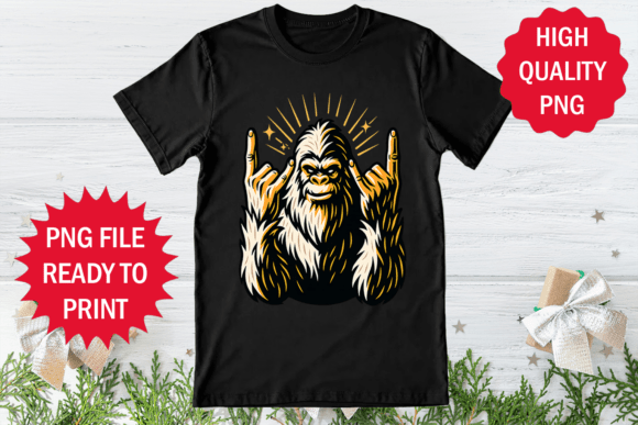 Bigfoot Rock Style Design Shirt Clipart Review