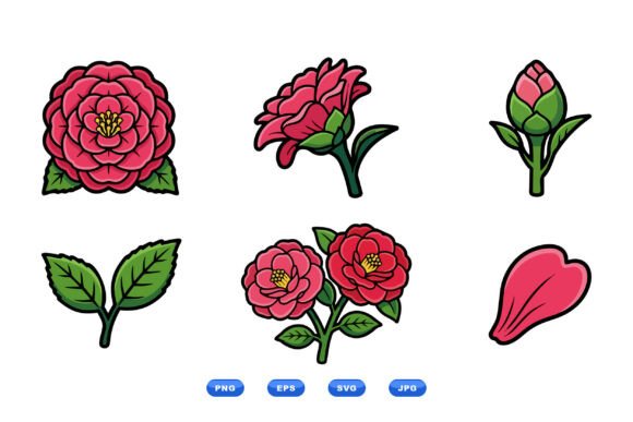Camellia Floral Clipart Pack Review for Real Embroidery