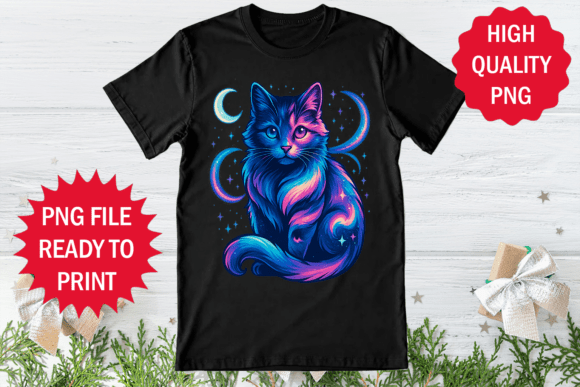Cat Astronomy Design T-shirt Clipart Png