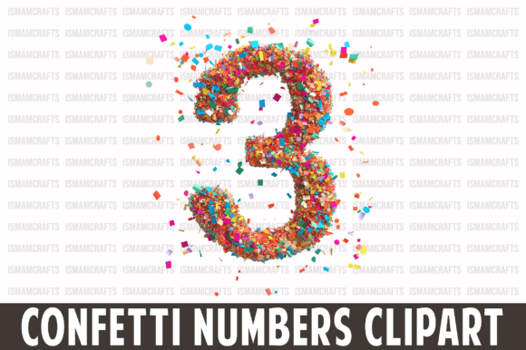 Confetti Numbers Clipart PNG Review
