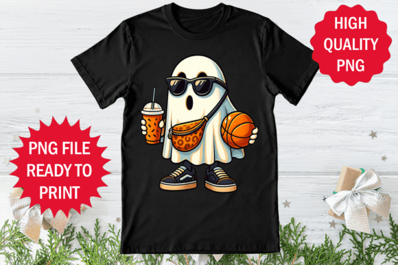 Ghost Fun Cold Coffee T-shirt Design Png