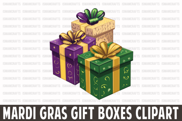 Mardi Gras Gift Boxes Clipart PNG Review