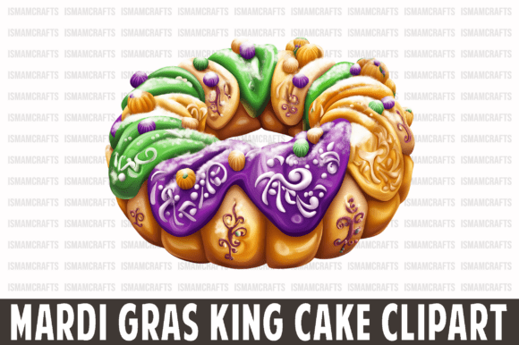 Mardi Gras King Cake Clipart PNG