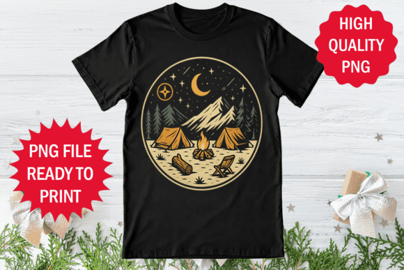 Moon Tent Hill Night Camp Design Shirt Review