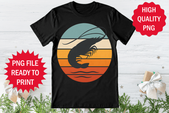 Prawn Fish Retro Vintage Design T-shirt