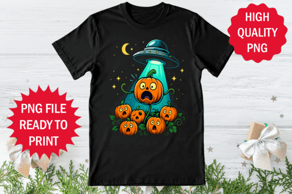 Pumpkin Funny Running Ufo T-shirt Design Review