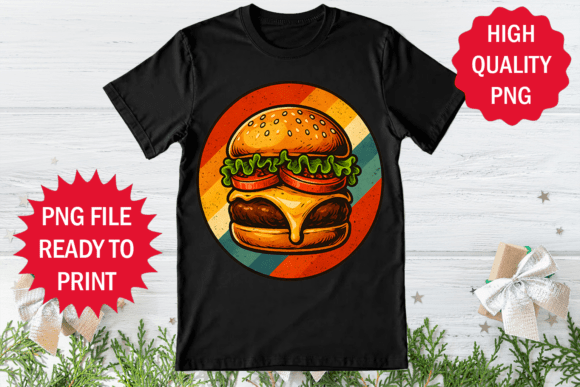 Retro Burger Lover T-Shirt Clipart Png Review