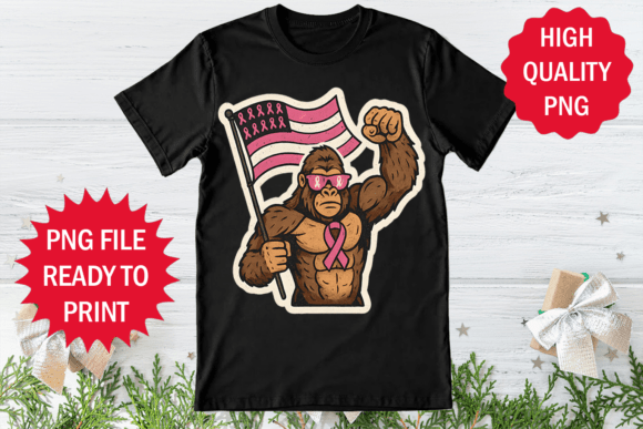 Usa Bigfoot Pink Ribbon Design Shirt Png Review