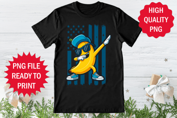 USA Flag and Banana Lovers Design Art