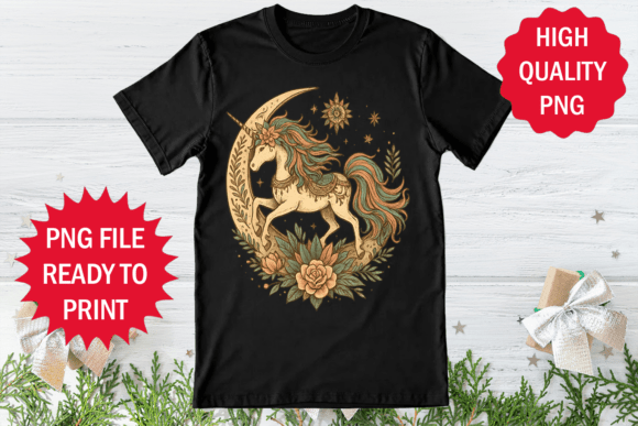 Vintage Unicorn Style Horse Artwork Png